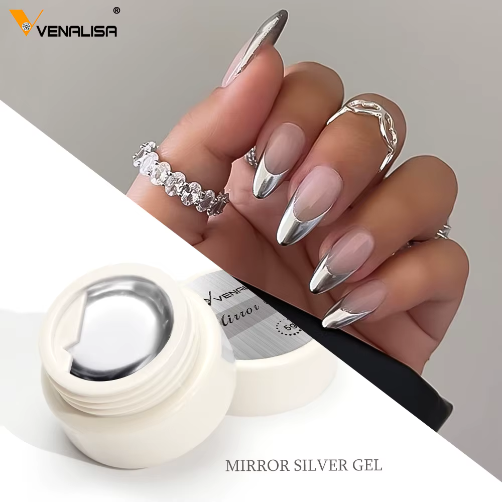 VENALISA argent doré peinture Gel français ongles Gel CANNI galaxie cristal clair de lune oeil de ch