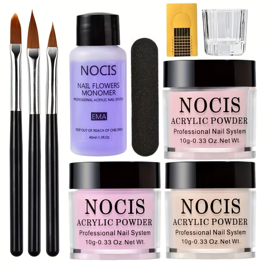 Poudre acrylique pour ongles et monomère liquide, décoration artistique pour ensemble de manucure, K
