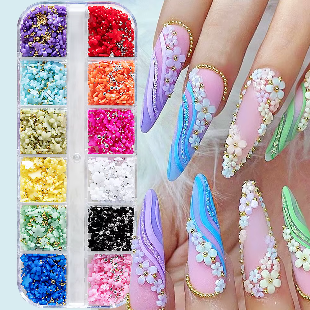 Breloques en forme de fleur à cinq pétales, perles en acier, taille mixte, biscuits boule or/argent,