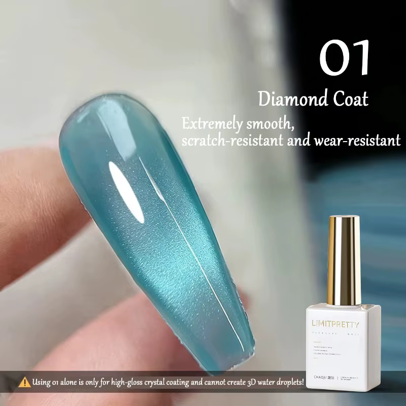 Kit de Gel à Ongles Goutte d'Eau, Gel Cristallin 3D Effet Bulles & Top Coat Sans Résidu, Effet Goutt