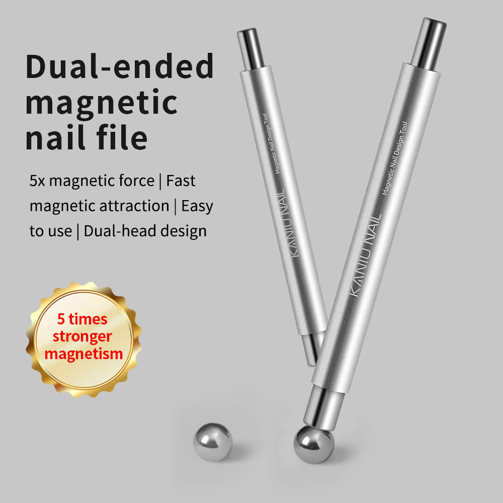 1/2 pièces Double tête oeil de chat circulaire aimant perle cylindrique outil d'art des ongles pour