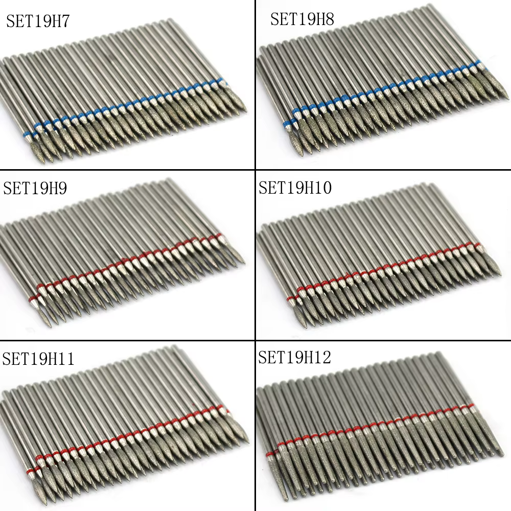 Perceuse à ongles en diamant, ensemble d'embouts de nettoyage des cuticules, fraise pour manucure, a