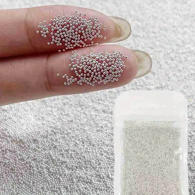 5000 pièces 0.8mm Nail Art Caviar perle paillettes strass pour Micro boule d'acier décorations 3D Ge