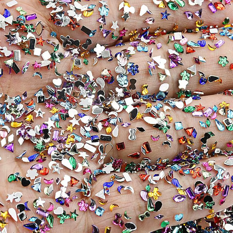 Mini strass colorés pour ongles, breloques pour Nail Art, étoile 3D, diamants, cristal, dos plat, ge