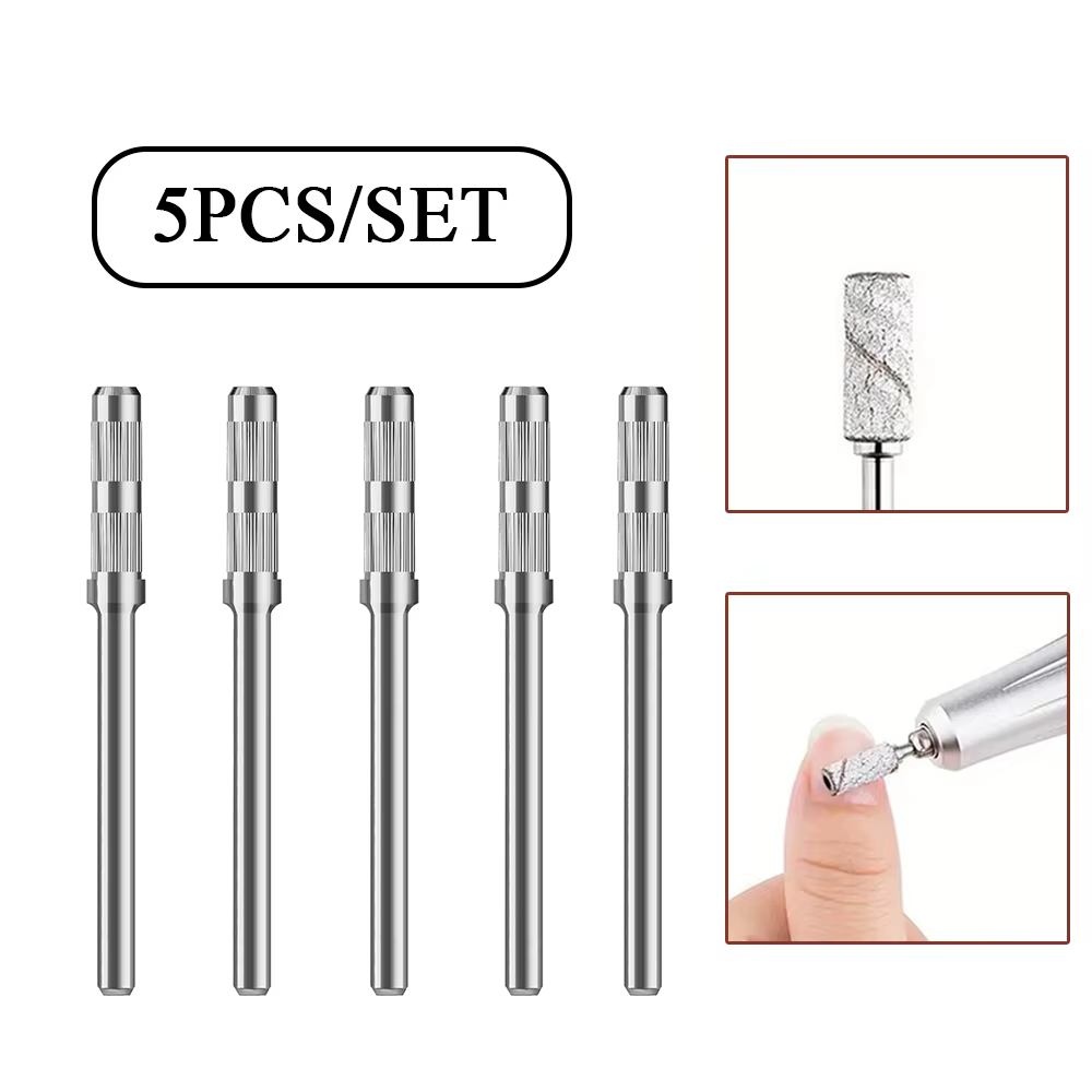 Mèche de mandrin de 3mm pour ongles, bandes de ponçage en acier inoxydable pour manucure, porte-anne