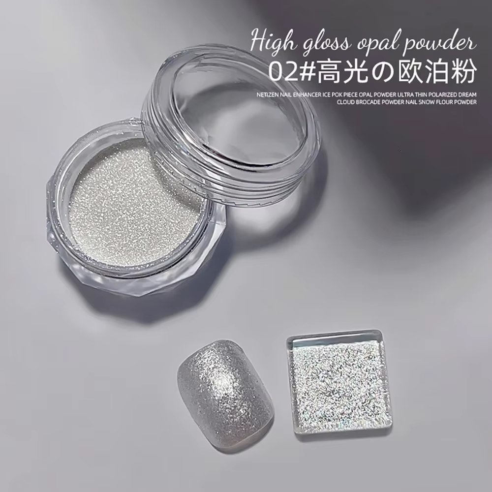 Poudre à ongles effet perle, 1 pot, miroir aurore chromé, sirène, poudre d'art pour ongles, arc-en-c