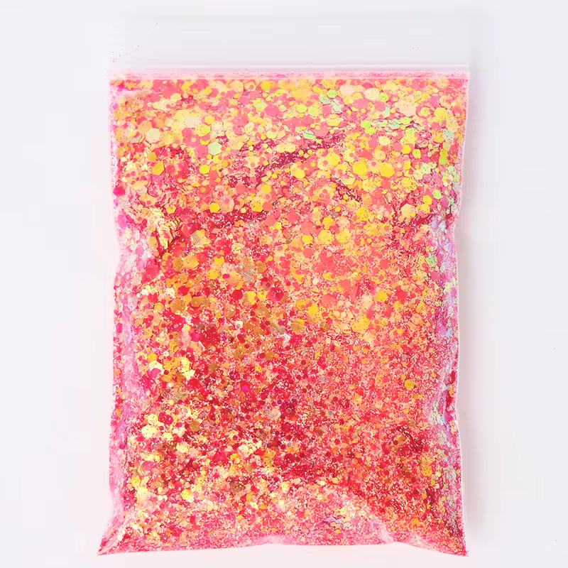 50 g/sac holographique mixte hexagone forme gros ongles paillettes paillettes scintillantes flocons 