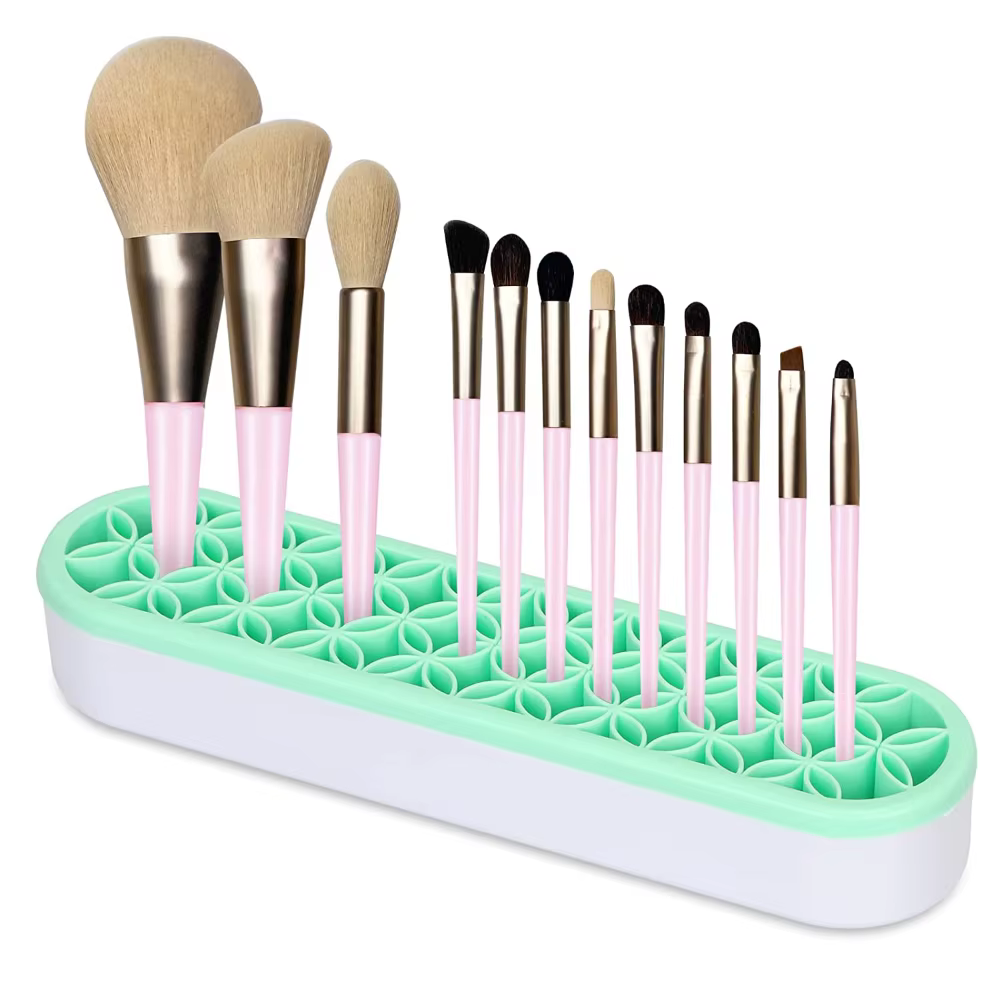 Présentoir de brosse à ongles en silicone, mallette de rangement, étagère de séchage de brosse, port