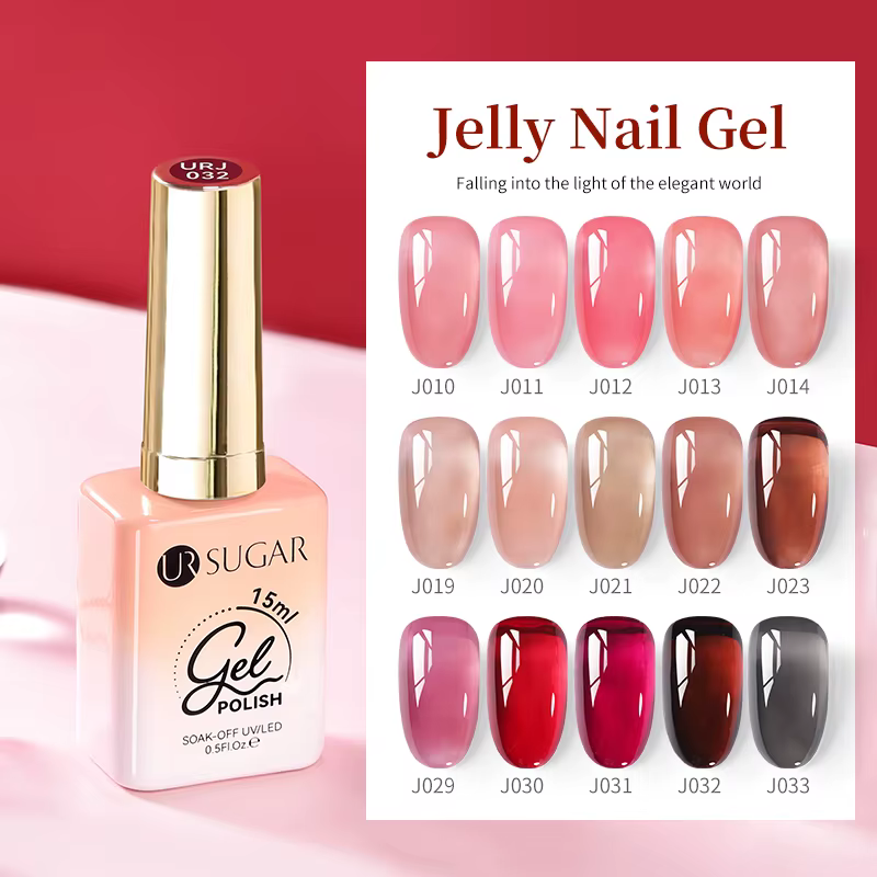 UR SUGAR 15ml vernis à ongles Gel gelée rouge sang couleur translucide cristal nu Gel vernis à ongle
