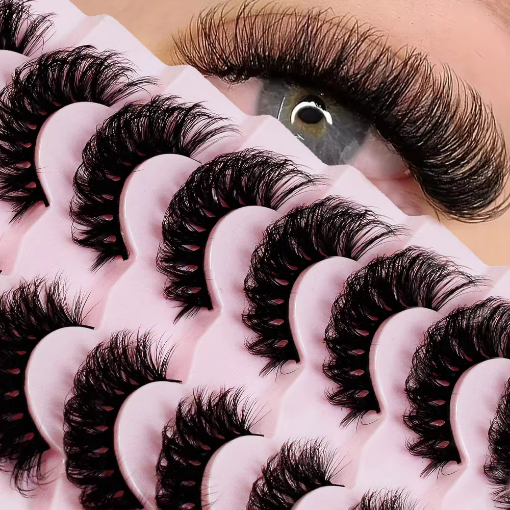 7 paires de faux cils cils vaporeux aspect naturel faux cils oeil de chat Faux vison bande moelleuse
