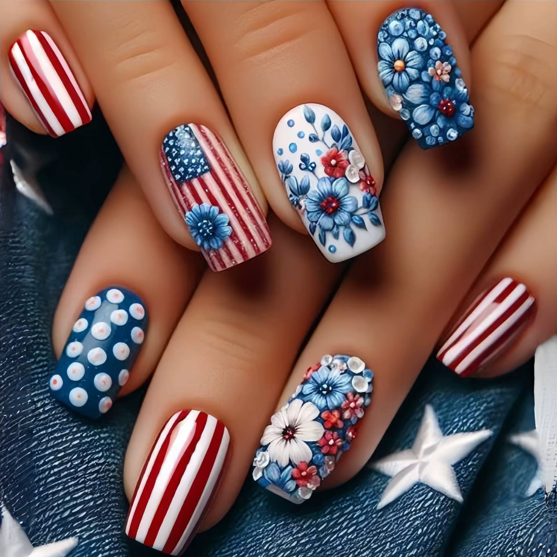 24 pièces faux ongles avec ciel étoilé coloré carré presse sur ongles couverture complète rêveur éto