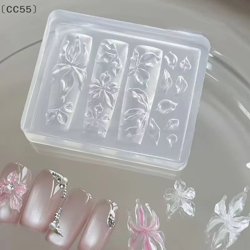 maveraCC55 Fiore de lys coquille de mer conque corail étoile de mer 3D acrylique moule à ongles déco