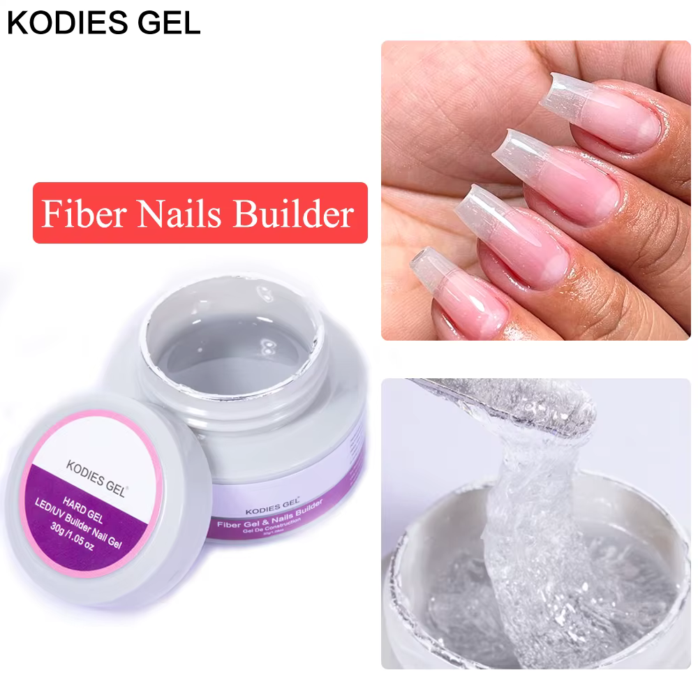 KODIES GEL 30g Gel de fibres pour réparation des ongles cassés UV constructeur de Gel en fibre de ve