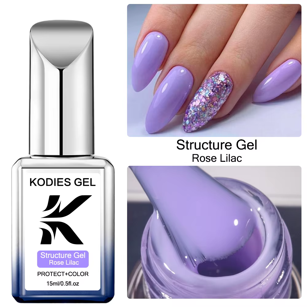 KODIES GEL rose glace caoutchouc Base Gel vernis à ongles Structure translucide Camouflage Gel verni