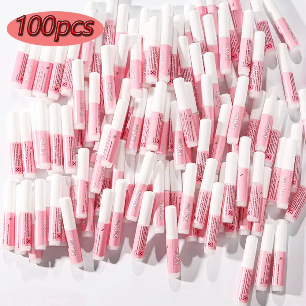 Mini colle à ongles pour pointes d'ongles en acrylique, 100/50 pièces, colle Super adhésive pour str