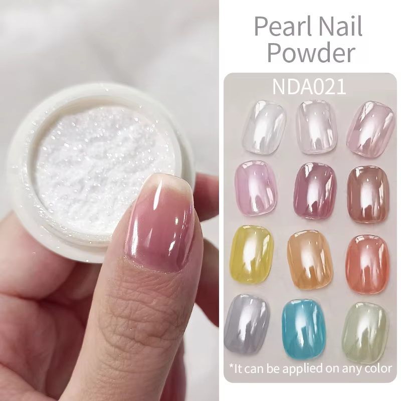 NICOLE DIARY – poudre à ongles miroir au clair de lune, aurore, effet métallique, paillettes argenté