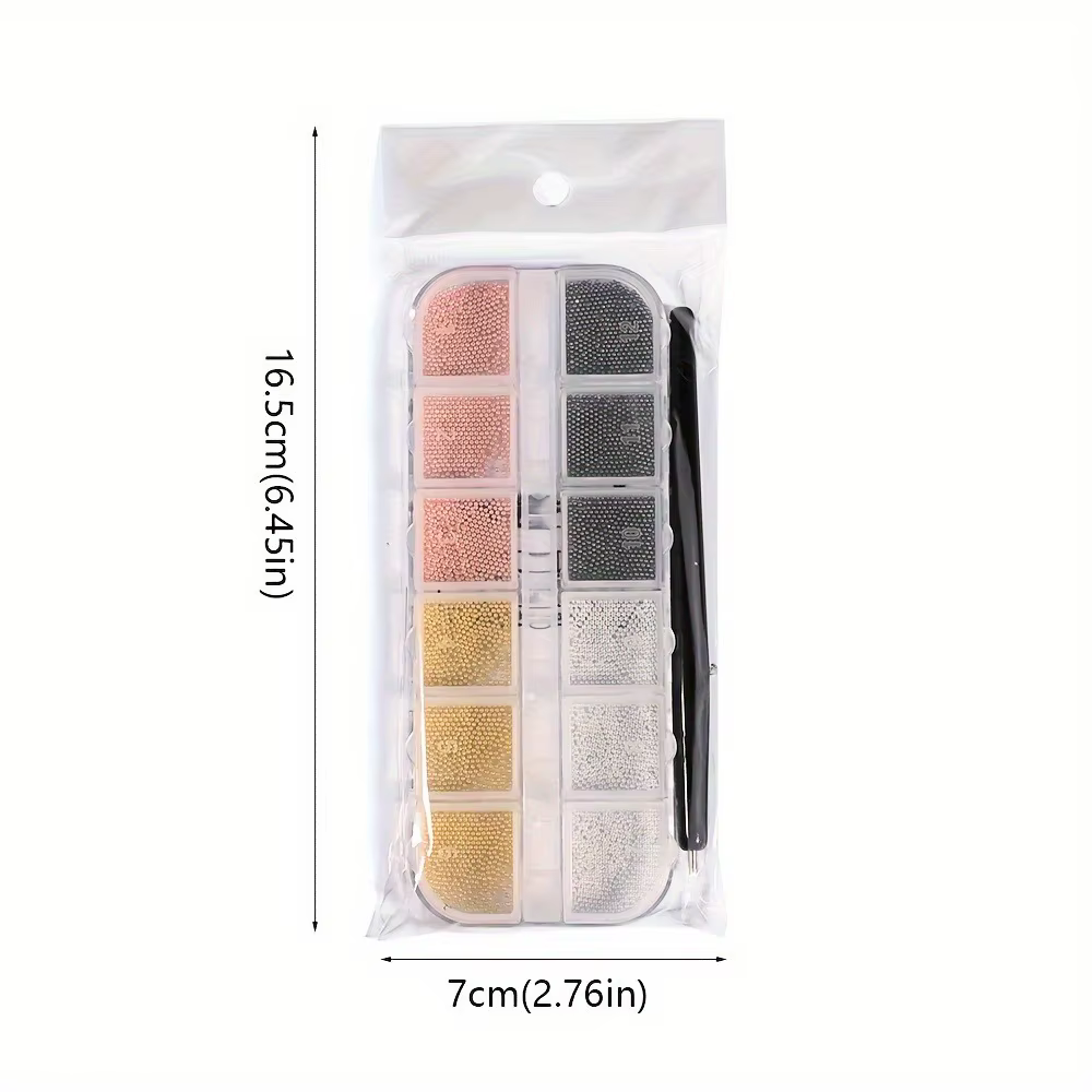 Mini perles de Caviar pour décoration des ongles, 2 pièces/lot, décorations pour Nail Art, Micro bou