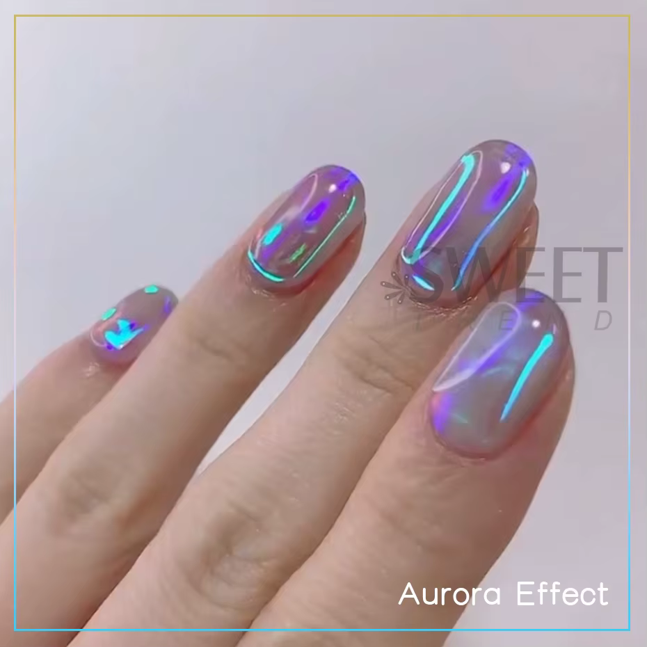 Film holographique Aurora pour ongles, feuilles de verre scintillantes, papier de transfert de glaço