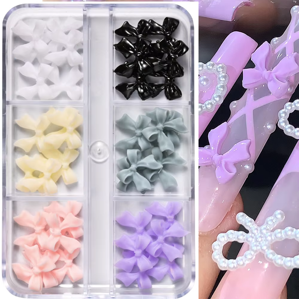 12 grilles 3D camélia Rose fleur Nail Art breloques mixte Floral papillon perle ongles décorations p