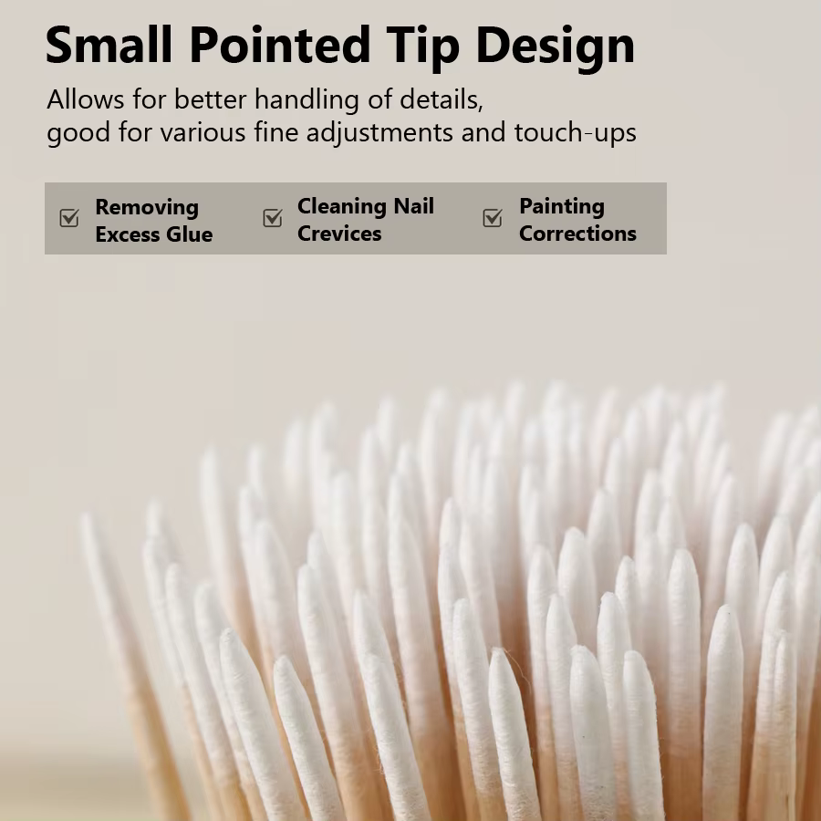 Coton-tige à Double extrémité, 100 pièces, pointes fines pour Nail Art, maquillage, Eyeliner, Correc