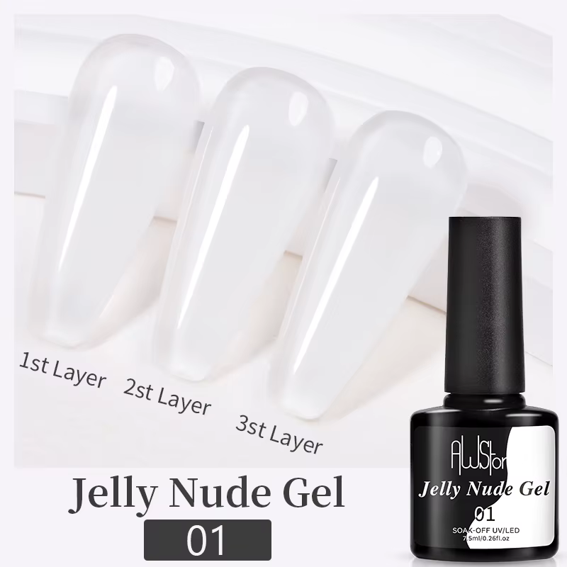 AWStorG 15ML Gel de Base en Fiber de caoutchouc pour ongles cassés réparés en fibre de verre clair C