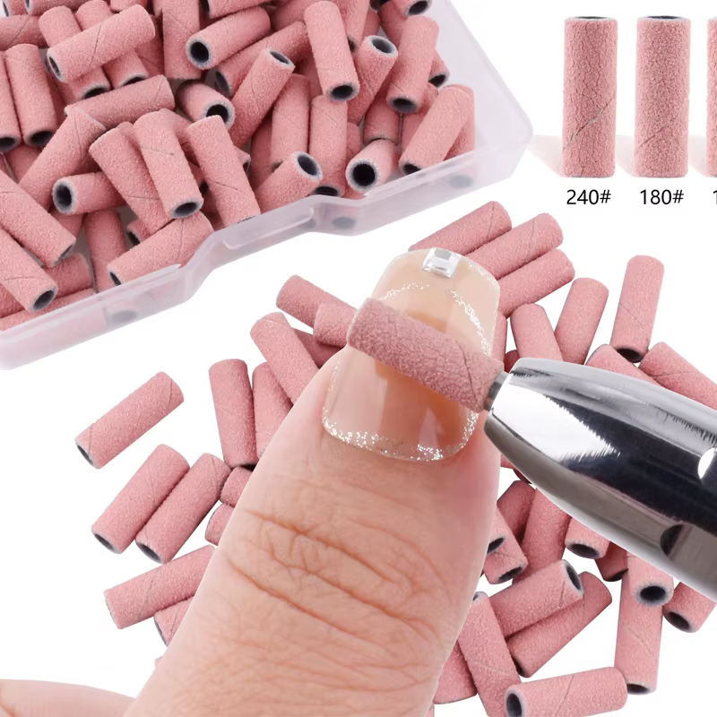 50/100 pièces Bandes de ponçage pour ongles de 3 mm - Grains 120/150/180/240 Mini embout de ponceuse