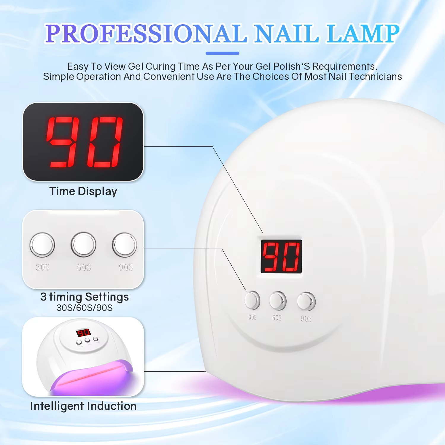 72W UV LED lampe à ongles 24 LED sèche-ongles avec capteur infrarouge lampe de manucure à séchage ra