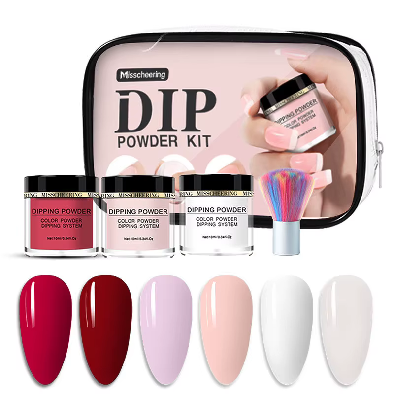 Ensemble de poudre à tremper, blanc français, nu, rose, Pigment pour manucure, accessoires de décora