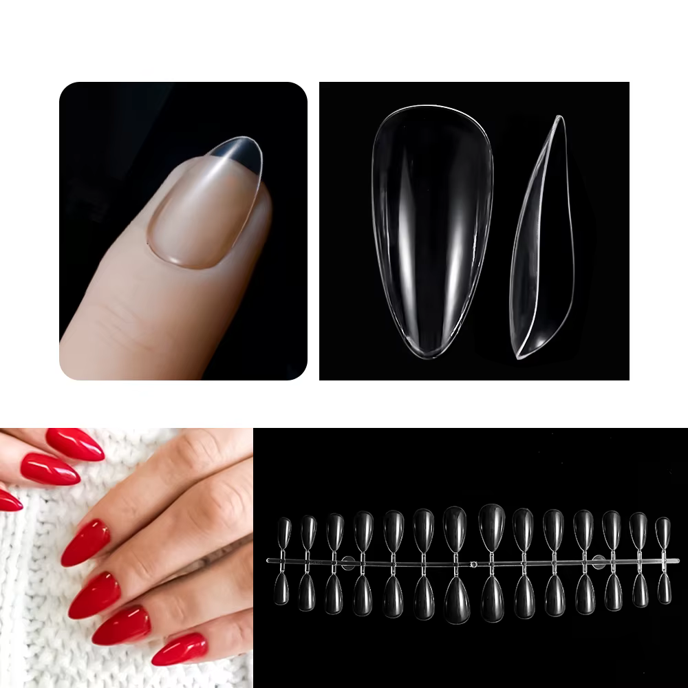 Bandes pour ongles en Gel Semi-durci UV, 21 couleurs (16 pointes), transparent/rose/rouge, renforcem