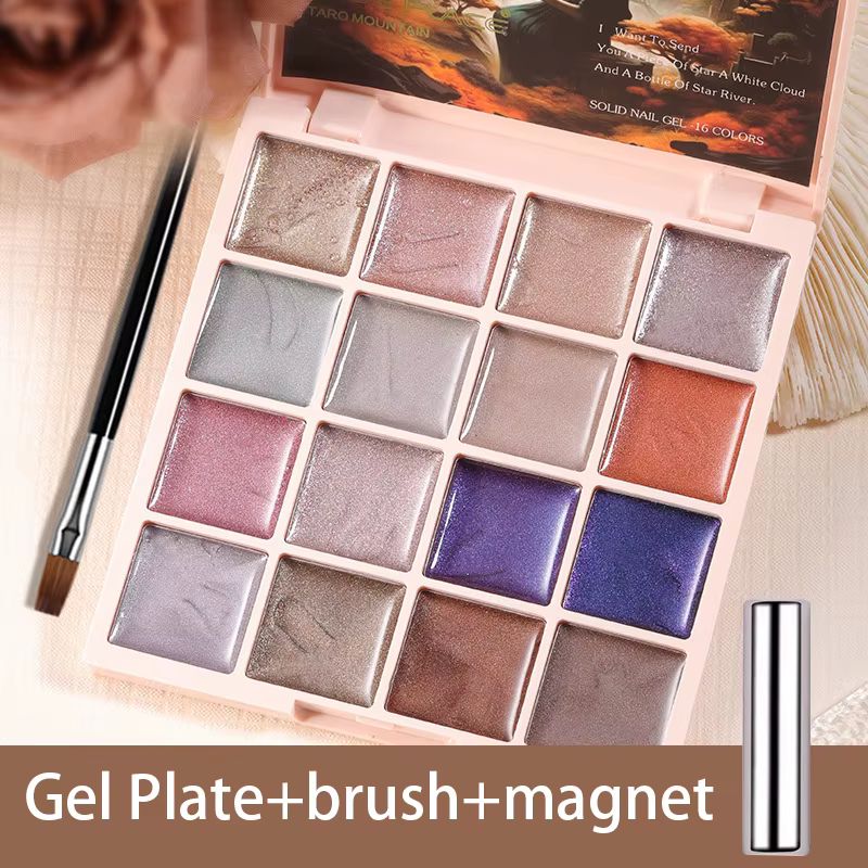 9/16 couleurs nu rose clair de lune chat Gel magnétique solide Gel pour ongles Super blanc lumière m