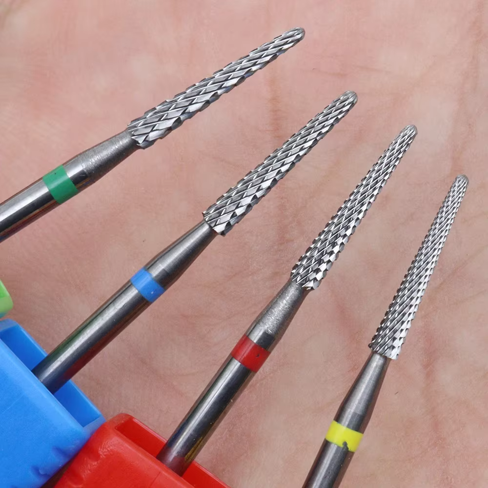 Forets à ongles en acier au tungstène pour pédicure, fraise en carbure pour limes à ongles, manucure