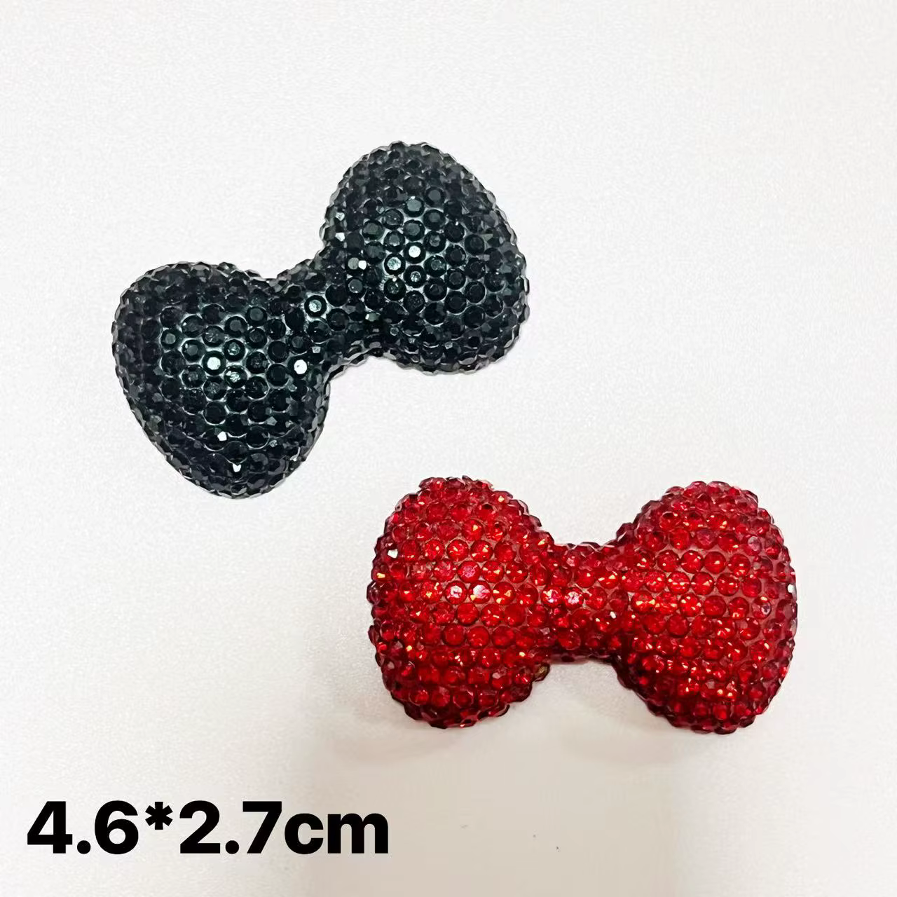 2 pièces de luxe Kawaii Rose blanc rouge grande taille résine AB couleur dos plat arc indésirable co