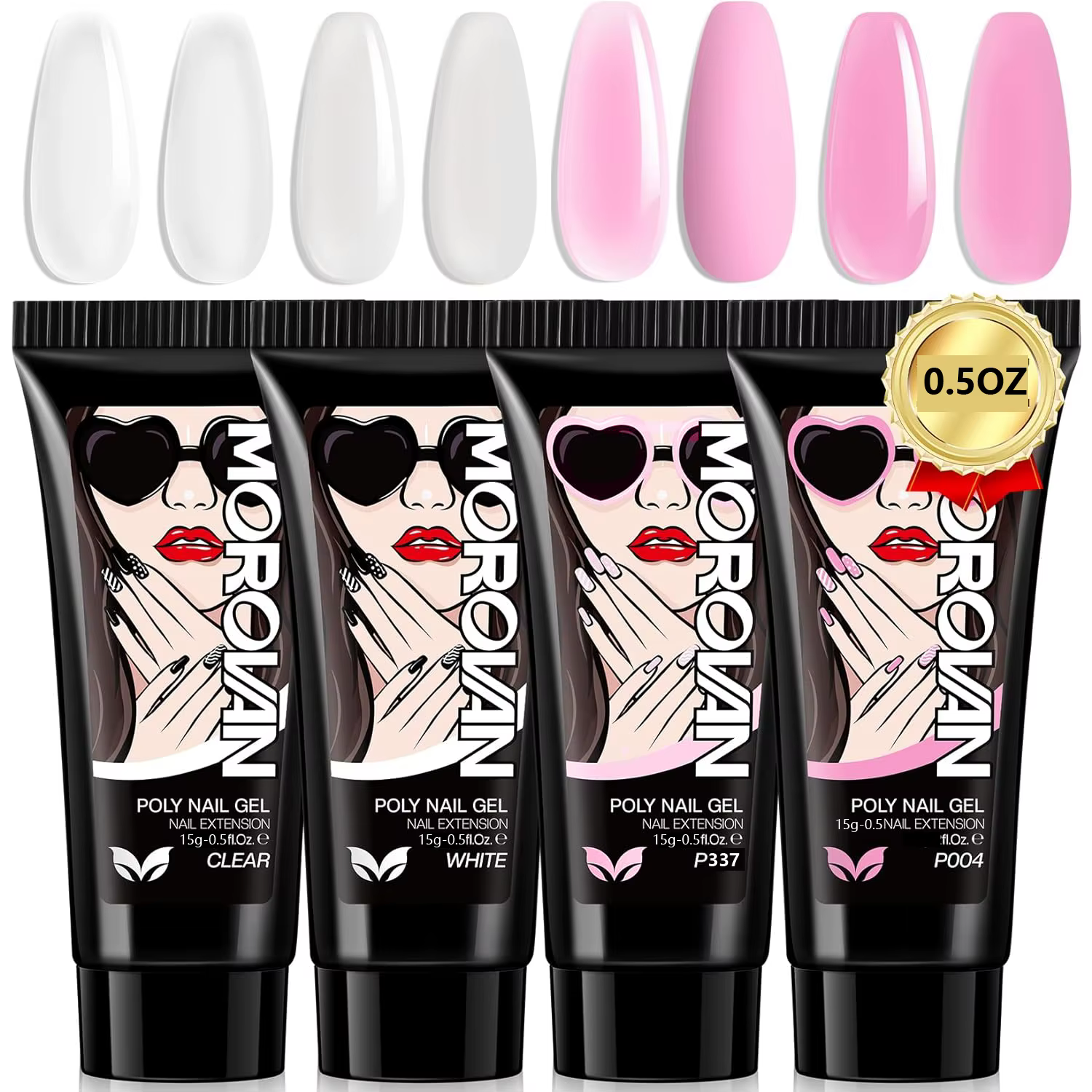 XR-Gel d'extension d'ongles pour débutants, ensemble de couleurs, longue durée, 0.5oz, 15ml
