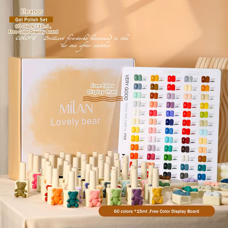 Eleanos Bear Gel Agent de polissage 60 couleurs costume couleur vernis Semi Permanent finition Gel U