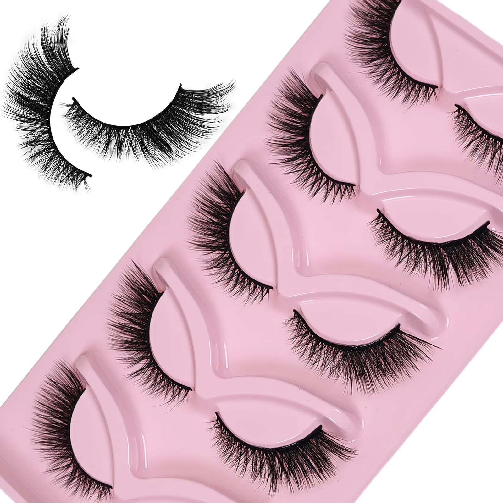 5 paires de cils oeil de chat faux cils vaporeux Extensions de cils oeil de chat moelleux faux cils