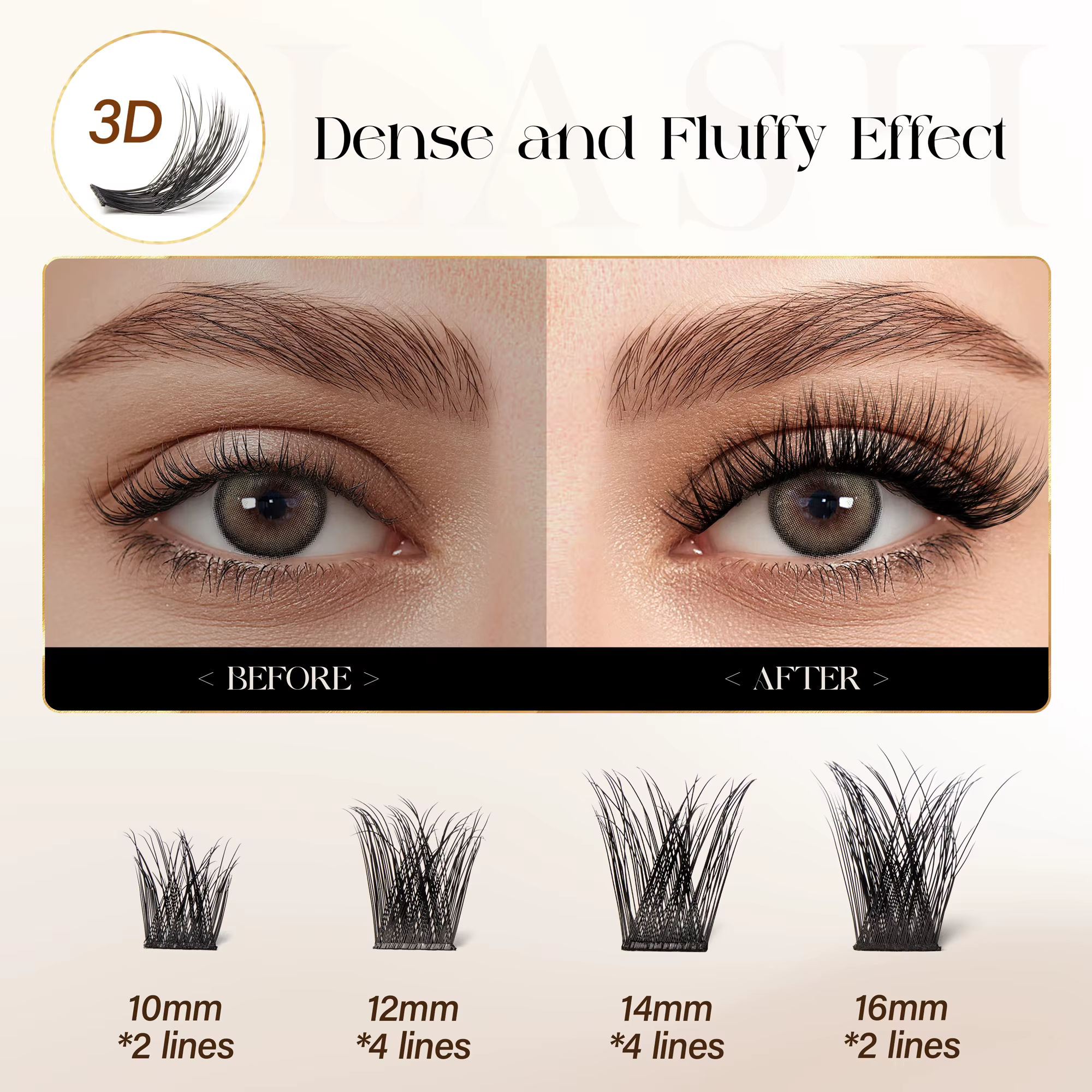 BEFER-Extensions de Faux-Cils Naturels Individuels, Volume Moelleux, Boucles D, DIY