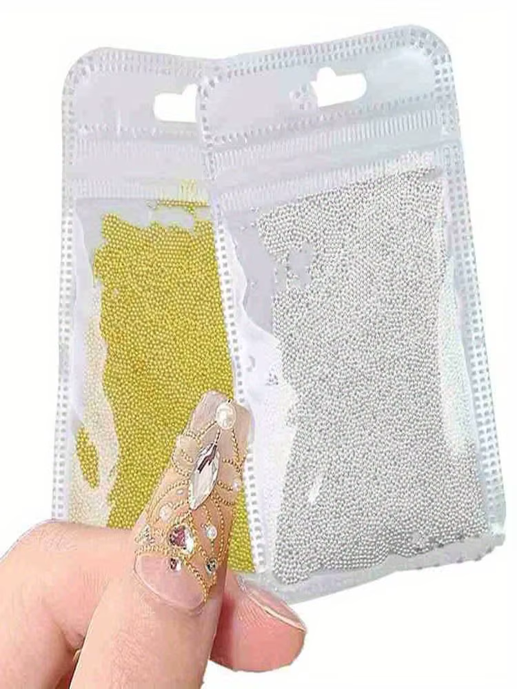 5000 pièces 0.8mm Nail Art Caviar perle paillettes strass pour Micro boule d'acier décorations 3D Ge