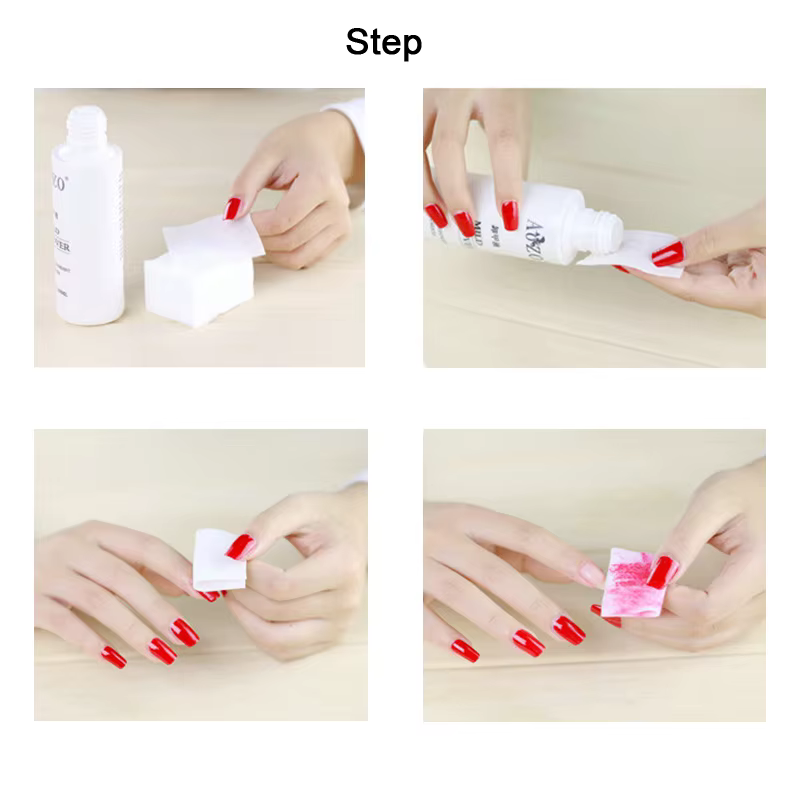 Lingettes à ongles non pelucheuses, lingettes à colle pour extensions de cils, tampons dissolvant de