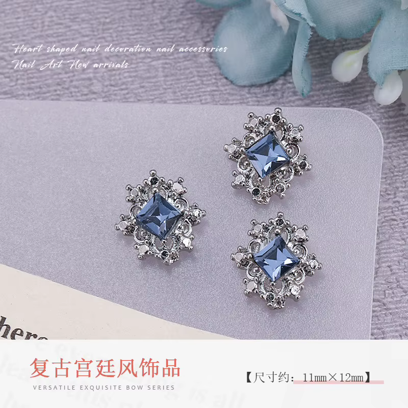 Breloques en alliage 3D de luxe pour Nail Art, style Baroque Revival, accessoires en strass pour man