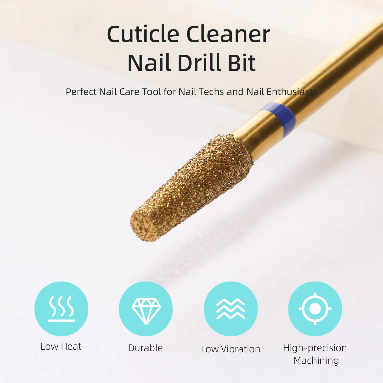 HYTOOS foret à ongles propre pour cuticules coniques de 3 mm, mèches à ongles en diamant russe en ti