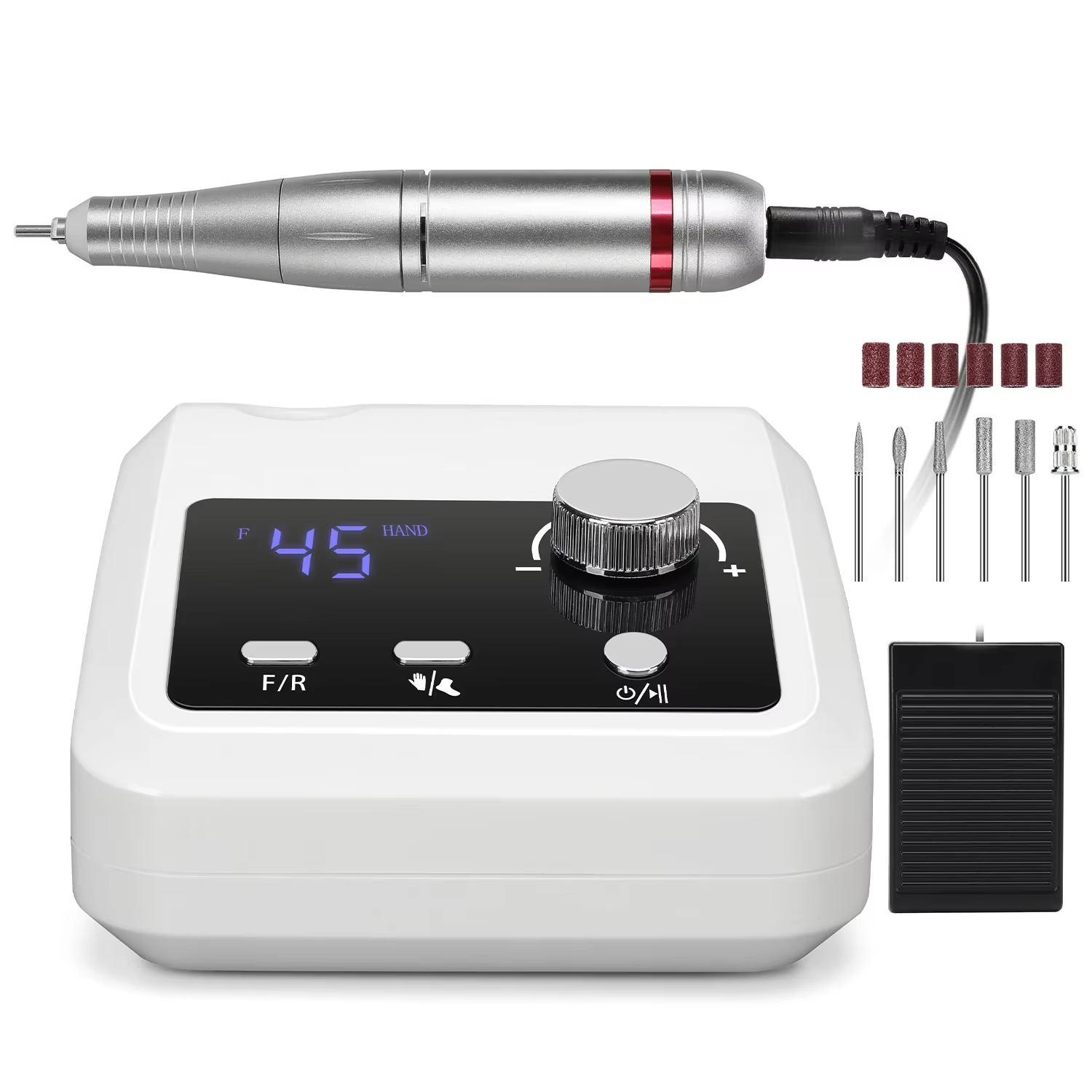 Perceuse à ongles électrique intelligente avec grand écran LCD, tour à ongles professionnel, polisse