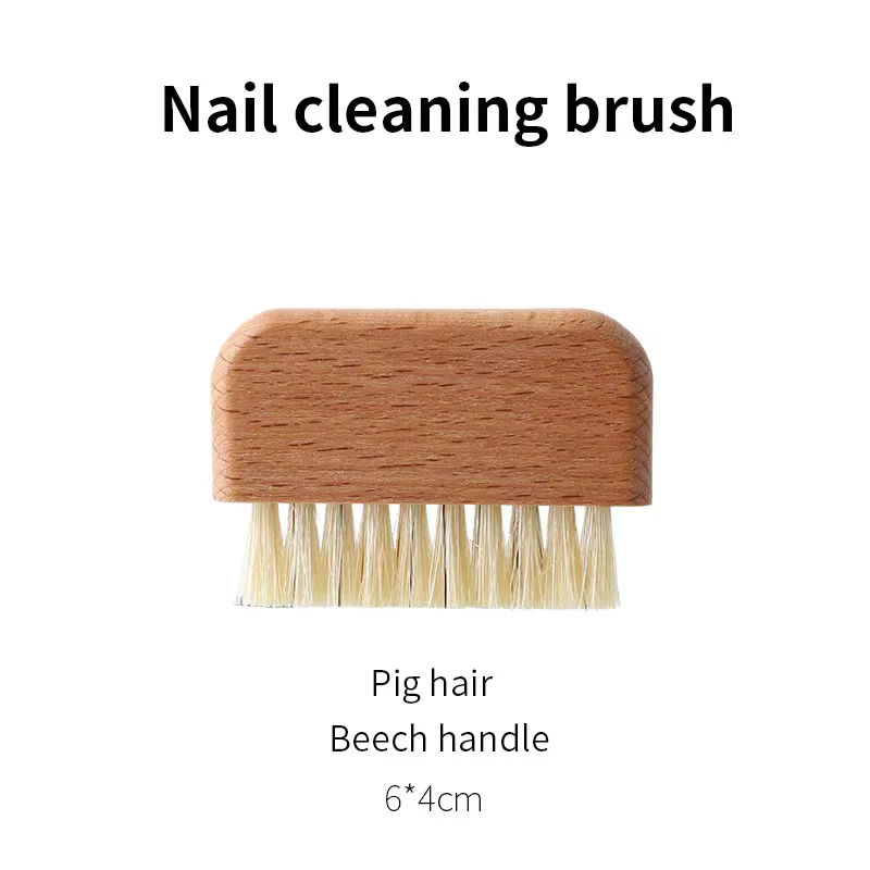 Brosses de nettoyage des ongles mini brosse à poussière d'ongles en bois et poils de porc outils de
