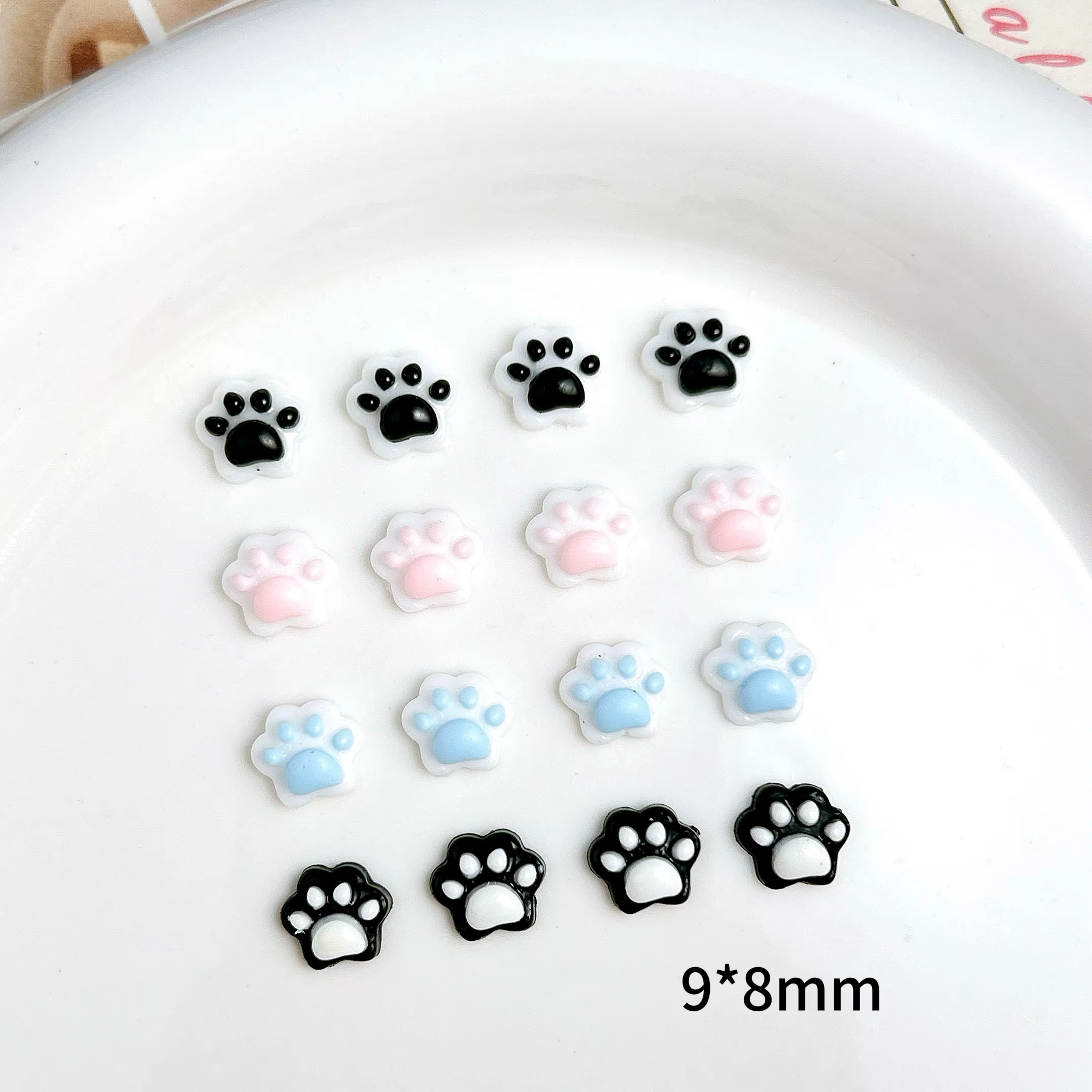 20 pièces lumineux belle chiot griffes résine ongles breloques coloré créatif simulé animaux griffes