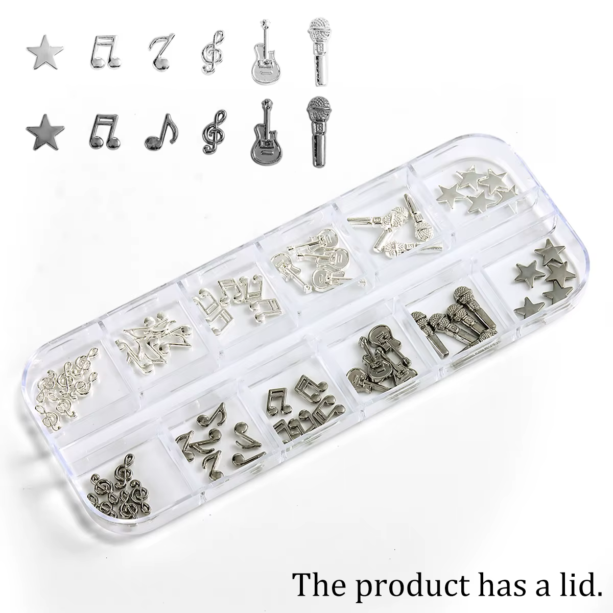 Ornements en alliage pour nail art à thème musical, un mélange d'accessoires métalliques 3D, ornemen