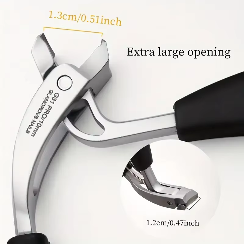 Coupe-ongles robuste, empêche les éclaboussures, large coupe-ongles épais et dur, lame en Arc, outil