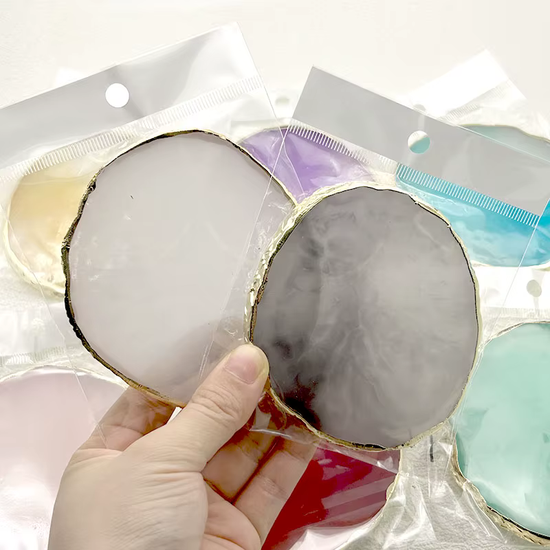 Palette ronde de couleur pour ongles, pierre d'agate en résine, vernis Gel, mélange de dessin, plaqu