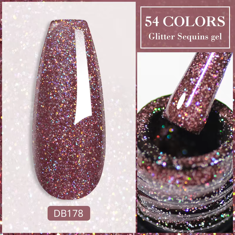 Vernis à ongles Gel flocon de neige UV LED Semi Permanent blanc laiteux rose paillettes neige paille