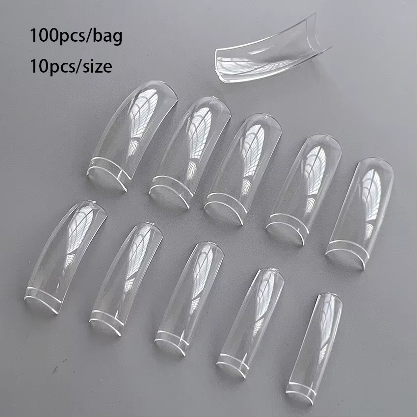 Embouts français longs pour ongles en gel acrylique, forme spéciale, 100 pièces, N64.
