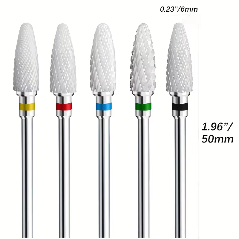 Jeu de forets à ongles professionnels en céramique, lime à ongles acrylique de haute qualité pour fa