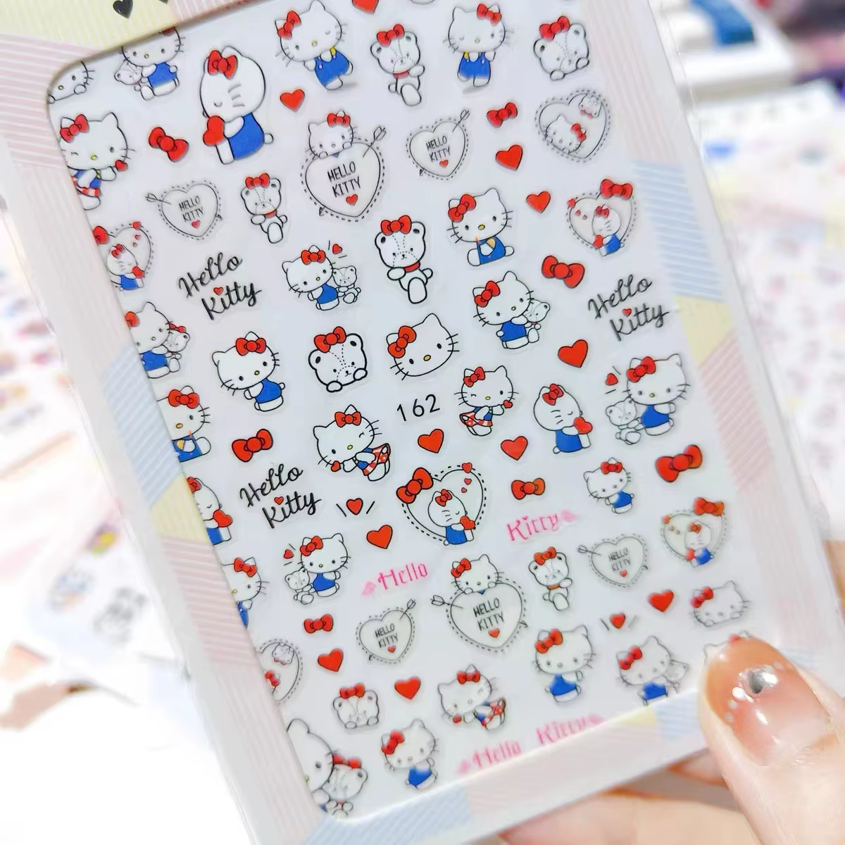 1 pièces Tomoni 3D Hello Kitty autocollant pour ongles dames mignon fournitures pour ongles décalcom